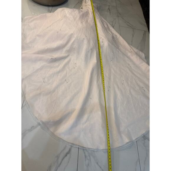 NWT Mon Cheri Blush Wedding Dress Beaded Embellished Bodice/skirt Sz 8 - Picture 16 of 16